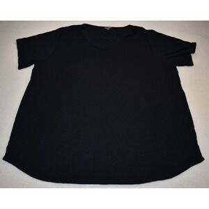 Knapp Studio Womens XXL Black Short Sleeve Knit Pullover Top